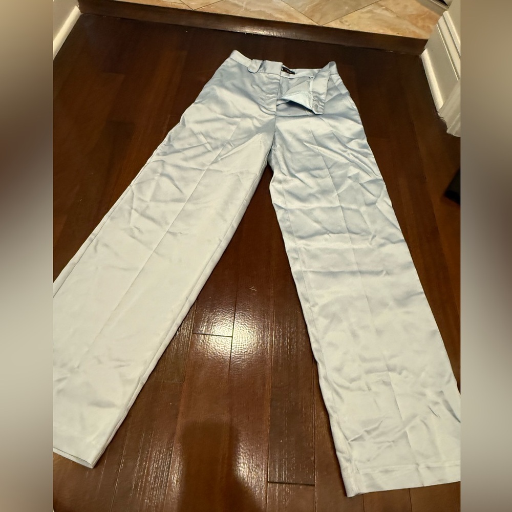 Zara Women's Light Blue Satin Trousers
